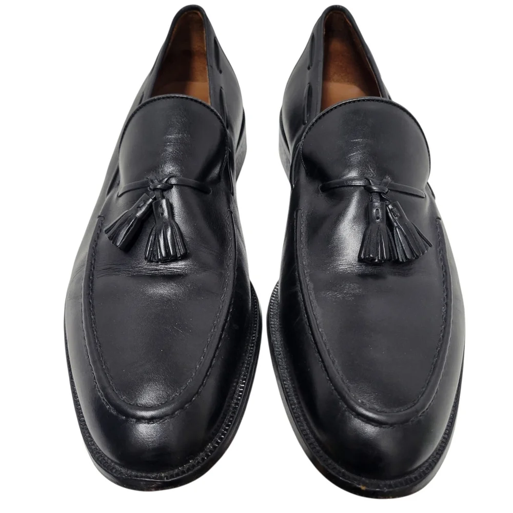 BOSTONIAN Tassel Genuine Leather Black Loafer Dress Shoes Style #28685 Size 10M